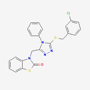 molecular formula C23H17ClN4OS2 B2998696 3-((5-((3-氯苄基)硫)-4-苯基-4H-1,2,4-三唑-3-基)甲基)苯并[d]噻唑-2(3H)-酮 CAS No. 847402-31-7