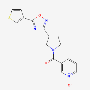 B2998698 3-(3-(5-(Thiophen-3-yl)-1,2,4-oxadiazol-3-yl)pyrrolidine-1-carbonyl)pyridine 1-oxide CAS No. 2034278-77-6