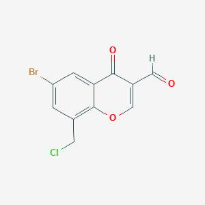 molecular formula C11H6BrClO3 B2998705 6-溴-8-(氯甲基)-4-氧代-4H-色满-3-甲醛 CAS No. 735321-26-3