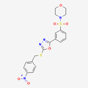 B2998706 4-[3-[5-[(4-Nitrophenyl)methylsulfanyl]-1,3,4-oxadiazol-2-yl]phenyl]sulfonylmorpholine CAS No. 801254-54-6