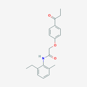 molecular formula C20H23NO3 B299871 N-(2-ethyl-6-methylphenyl)-2-(4-propionylphenoxy)acetamide 