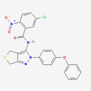 B2998710 5-chloro-2-nitro-N-(2-(4-phenoxyphenyl)-4,6-dihydro-2H-thieno[3,4-c]pyrazol-3-yl)benzamide CAS No. 396721-76-9