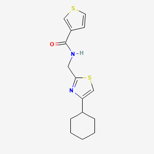 B2998715 N-((4-cyclohexylthiazol-2-yl)methyl)thiophene-3-carboxamide CAS No. 2034490-37-2