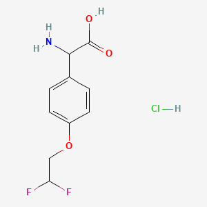 molecular formula C10H12ClF2NO3 B2998721 2-氨基-2-(4-(2,2-二氟乙氧基)苯基)乙酸盐酸盐 CAS No. 2241138-24-7
