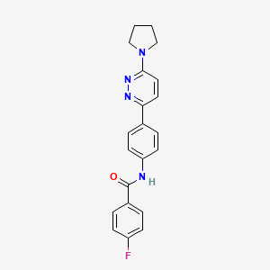 B2998728 4-fluoro-N-(4-(6-(pyrrolidin-1-yl)pyridazin-3-yl)phenyl)benzamide CAS No. 941895-28-9