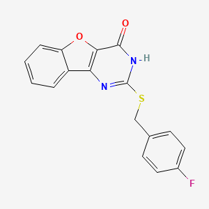 B2998731 2-[(4-fluorobenzyl)sulfanyl][1]benzofuro[3,2-d]pyrimidin-4(3H)-one CAS No. 1291854-24-4
