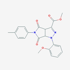 molecular formula C21H19N3O5 B299874 Methyl 1-(2-methoxyphenyl)-5-(4-methylphenyl)-4,6-dioxo-1,3a,4,5,6,6a-hexahydropyrrolo[3,4-c]pyrazole-3-carboxylate 