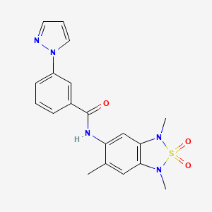 3-(1H-pyrazol-1-yl)-N-(1,3,6-trimethyl-2,2-dioxido-1,3-dihydrobenzo[c][1,2,5]thiadiazol-5-yl)benzamide
