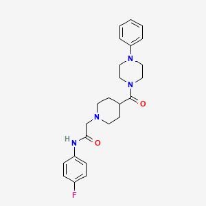 N-(4-fluorophenyl)-2-[4-(4-phenylpiperazine-1-carbonyl)piperidin-1-yl]acetamide