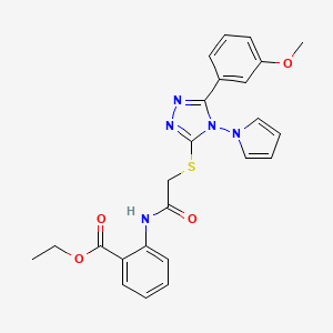 ethyl 2-[({[5-(3-methoxyphenyl)-4-(1H-pyrrol-1-yl)-4H-1,2,4-triazol-3-yl]sulfanyl}acetyl)amino]benzoate