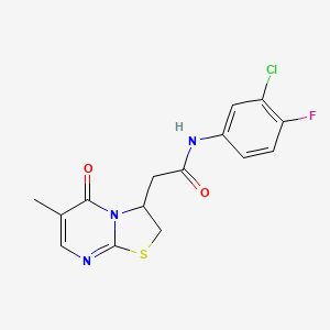 N-(3-chloro-4-fluorophenyl)-2-(6-methyl-5-oxo-3,5-dihydro-2H-thiazolo[3,2-a]pyrimidin-3-yl)acetamide