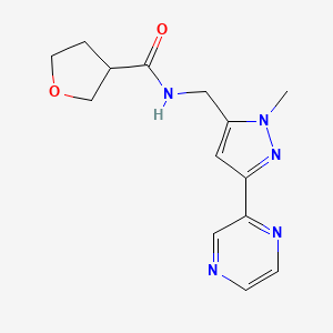 N-((1-methyl-3-(pyrazin-2-yl)-1H-pyrazol-5-yl)methyl)tetrahydrofuran-3-carboxamide