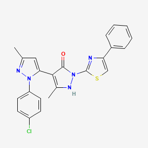 3,3'-Dimethyl-1-(4-phenyl-2-thiazolyl)-1'-(4-chlorophenyl)-5-hydroxy[4,5']-bipyrazol
