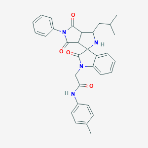 molecular formula C32H32N4O4 B299877 N-(4-methylphenyl)-2-[1-(2-methylpropyl)-2',4,6-trioxo-5-phenylspiro[1,2,3a,6a-tetrahydropyrrolo[3,4-c]pyrrole-3,3'-indole]-1'-yl]acetamide 