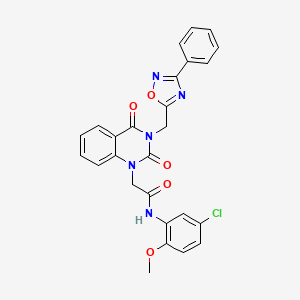 molecular formula C26H20ClN5O5 B2998777 N-(5-氯-2-甲氧苯基)-2-(2,4-二氧代-3-((3-苯基-1,2,4-恶二唑-5-基)甲基)-3,4-二氢喹唑啉-1(2H)-基)乙酰胺 CAS No. 894259-75-7