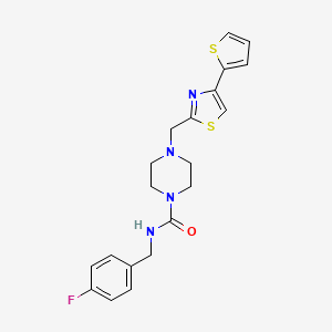 B2998781 N-(4-fluorobenzyl)-4-((4-(thiophen-2-yl)thiazol-2-yl)methyl)piperazine-1-carboxamide CAS No. 1105217-13-7