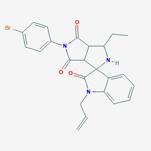 molecular formula C24H22BrN3O3 B299879 5-(4-Bromophenyl)-1-ethyl-1'-prop-2-enylspiro[1,2,3a,6a-tetrahydropyrrolo[3,4-c]pyrrole-3,3'-indole]-2',4,6-trione 