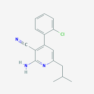 molecular formula C16H16ClN3 B2998802 2-氨基-4-(2-氯苯基)-6-异丁基烟腈 CAS No. 337474-61-0