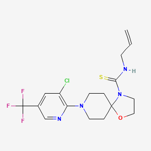molecular formula C17H20ClF3N4OS B2998808 N-allyl-8-[3-chloro-5-(trifluoromethyl)-2-pyridinyl]-1-oxa-4,8-diazaspiro[4.5]decane-4-carbothioamide CAS No. 338761-20-9