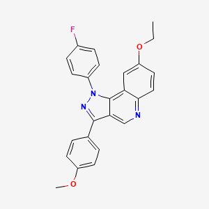 molecular formula C25H20FN3O2 B2998811 8-ethoxy-1-(4-fluorophenyl)-3-(4-methoxyphenyl)-1H-pyrazolo[4,3-c]quinoline CAS No. 901247-61-8