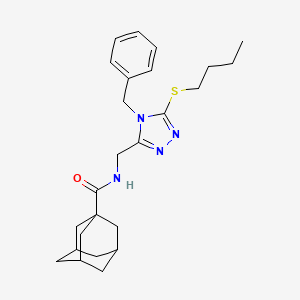 molecular formula C25H34N4OS B2998823 N-[(4-benzyl-5-butylsulfanyl-1,2,4-triazol-3-yl)methyl]adamantane-1-carboxamide CAS No. 477303-54-1