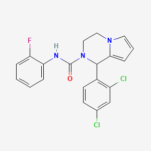 molecular formula C20H16Cl2FN3O B2998831 1-(2,4-dichlorophenyl)-N-(2-fluorophenyl)-3,4-dihydropyrrolo[1,2-a]pyrazine-2(1H)-carboxamide CAS No. 900002-10-0