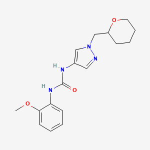 molecular formula C17H22N4O3 B2998832 1-(2-methoxyphenyl)-3-(1-((tetrahydro-2H-pyran-2-yl)methyl)-1H-pyrazol-4-yl)urea CAS No. 2034374-37-1