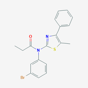 molecular formula C19H17BrN2OS B299884 N-(3-bromophenyl)-N-(5-methyl-4-phenyl-1,3-thiazol-2-yl)propanamide 
