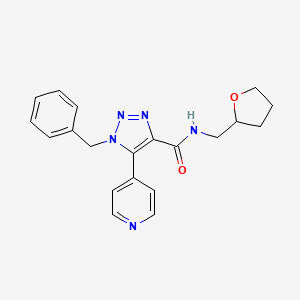 molecular formula C20H21N5O2 B2998843 1-benzyl-5-pyridin-4-yl-N-(tetrahydrofuran-2-ylmethyl)-1H-1,2,3-triazole-4-carboxamide CAS No. 1798673-17-2