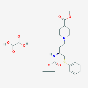 methyl 1-[(3R)-3-{[(tert-butoxy)carbonyl]amino}-4-(phenylsulfanyl)butyl]piperidine-4-carboxylate; oxalic acid