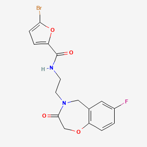 molecular formula C16H14BrFN2O4 B2998861 5-bromo-N-(2-(7-fluoro-3-oxo-2,3-dihydrobenzo[f][1,4]oxazepin-4(5H)-yl)ethyl)furan-2-carboxamide CAS No. 2034551-25-0