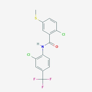 molecular formula C15H10Cl2F3NOS B299887 2-chloro-N-[2-chloro-4-(trifluoromethyl)phenyl]-5-(methylsulfanyl)benzamide 