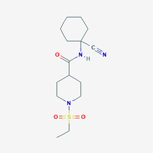 molecular formula C15H25N3O3S B2998875 N-(1-cyanocyclohexyl)-1-(ethanesulfonyl)piperidine-4-carboxamide CAS No. 1626302-62-2