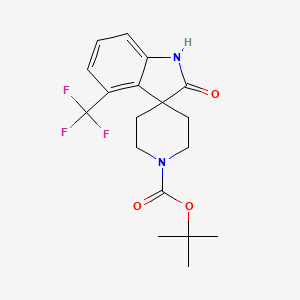 molecular formula C18H21F3N2O3 B2998879 tert-Butyl 2-oxo-4-(trifluoromethyl)spiro[indoline-3,4'-piperidine]-1'-carboxylate CAS No. 2197055-59-5