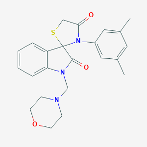 molecular formula C23H25N3O3S B299888 3-(3,5-Dimethylphenyl)-1'-(morpholin-4-ylmethyl)spiro[1,3-thiazolidine-2,3'-indole]-2',4-dione 