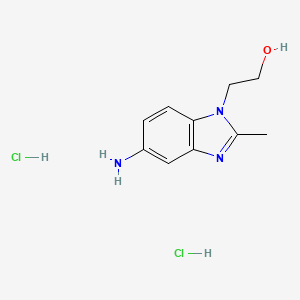 molecular formula C10H15Cl2N3O B2998890 2-(5-Amino-2-methyl-benzoimidazol-1-yl)-ethanol dihydrochloride CAS No. 1158771-09-5