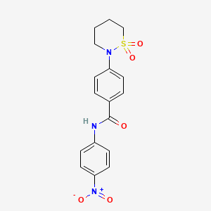 molecular formula C17H17N3O5S B2998896 4-(1,1-dioxothiazinan-2-yl)-N-(4-nitrophenyl)benzamide CAS No. 941932-73-6