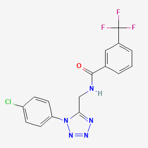 molecular formula C16H11ClF3N5O B2998897 N-((1-(4-chlorophenyl)-1H-tetrazol-5-yl)methyl)-3-(trifluoromethyl)benzamide CAS No. 897615-33-7