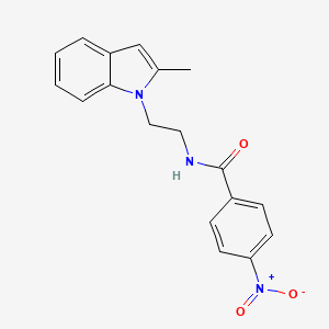 molecular formula C18H17N3O3 B2998898 N-[2-(2-甲基吲哚-1-基)乙基]-4-硝基苯甲酰胺 CAS No. 689264-78-6