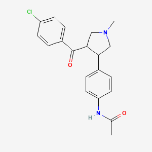 molecular formula C20H21ClN2O2 B2998899 N-{4-[4-(4-chlorobenzoyl)-1-methyltetrahydro-1H-pyrrol-3-yl]phenyl}acetamide CAS No. 478050-13-4