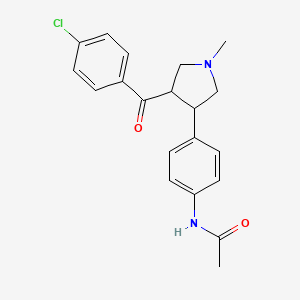 molecular formula C20H21ClN2O2 B2998899 N-{4-[4-(4-氯苯甲酰)-1-甲基四氢-1H-吡咯-3-基]苯基}乙酰胺 CAS No. 478050-13-4