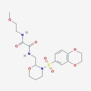 N1-((3-((2,3-dihydrobenzo[b][1,4]dioxin-6-yl)sulfonyl)-1,3-oxazinan-2-yl)methyl)-N2-(2-methoxyethyl)oxalamide