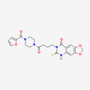 7-[4-[4-(furan-2-carbonyl)piperazin-1-yl]-4-oxobutyl]-6-sulfanylidene-5H-[1,3]dioxolo[4,5-g]quinazolin-8-one