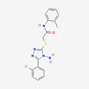 molecular formula C17H16ClN5OS B2998918 2-[[4-amino-5-(2-chlorophenyl)-1,2,4-triazol-3-yl]sulfanyl]-N-(2-methylphenyl)acetamide CAS No. 905765-36-8