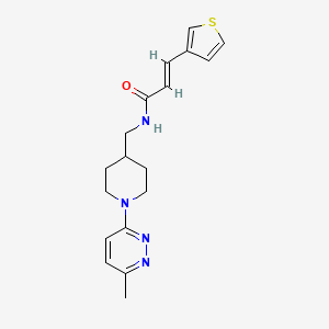 molecular formula C18H22N4OS B2998928 (E)-N-((1-(6-methylpyridazin-3-yl)piperidin-4-yl)methyl)-3-(thiophen-3-yl)acrylamide CAS No. 1798419-63-2