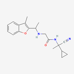 molecular formula C19H23N3O2 B2998931 N-(1-氰基-1-环丙基乙基)-2-[1-(3-甲基-1-苯并呋喃-2-基)乙氨基]乙酰胺 CAS No. 1645396-47-9