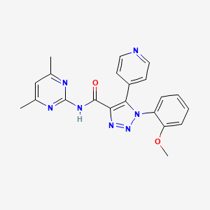 molecular formula C21H19N7O2 B2998941 N-(4,6-dimethylpyrimidin-2-yl)-1-(2-methoxyphenyl)-5-(pyridin-4-yl)-1H-1,2,3-triazole-4-carboxamide CAS No. 1795409-66-3
