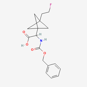 molecular formula C17H20FNO4 B2998942 2-[3-(2-Fluoroethyl)-1-bicyclo[1.1.1]pentanyl]-2-(phenylmethoxycarbonylamino)acetic acid CAS No. 2287268-37-3