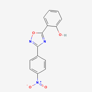 molecular formula C14H9N3O4 B2998943 2-[3-(4-Nitrophenyl)-1,2,4-oxadiazol-5-yl]phenol CAS No. 144726-79-4