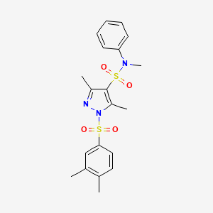molecular formula C20H23N3O4S2 B2998947 1-(3,4-二甲苯磺酰基)-N,3,5-三甲基-N-苯基-1H-吡唑-4-磺酰胺 CAS No. 956271-23-1